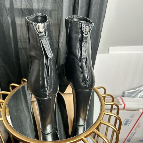 Zara Platform Leather Ankle Boots - Picture 9 of 11